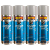 4X Hycote Bodyshop Alumnium Coat Spray Paint 400ml Spray Paint